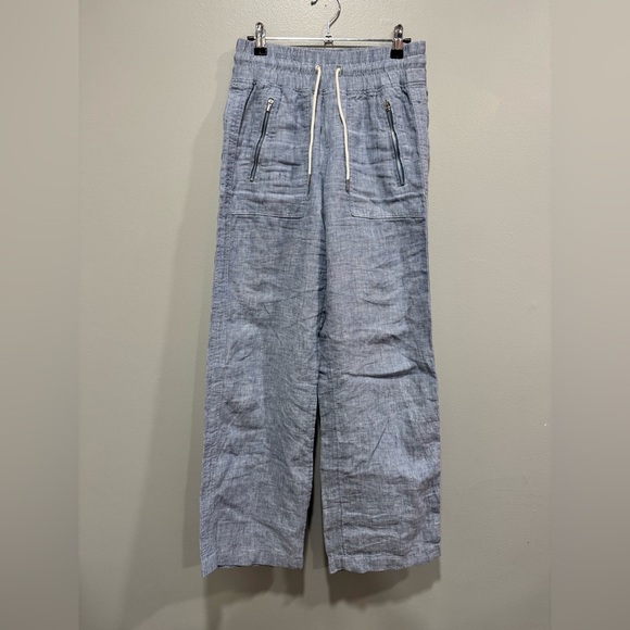 Athleta Pants - Athleta Cabo Linen Wide Leg Pant in Blue Size 0